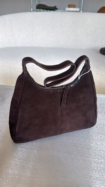 Louis, Suede Shoulder Bag, Brown
