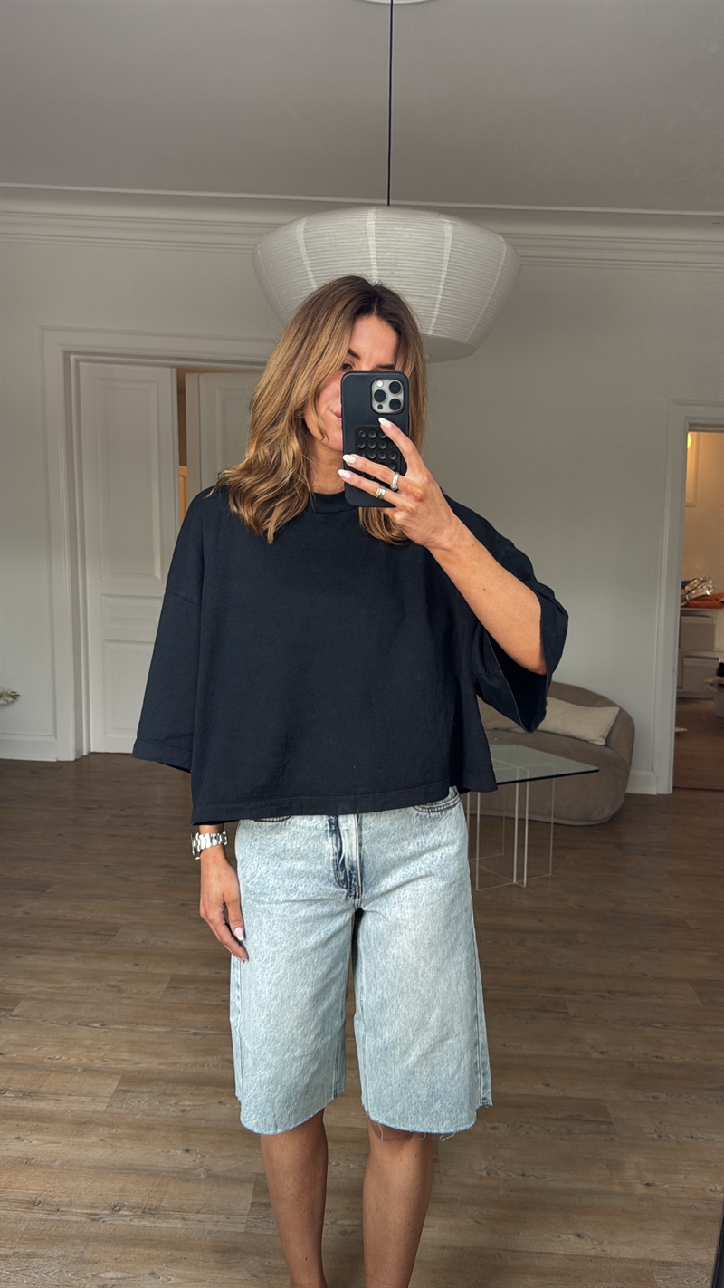 Gestuz, Asher Long Denim Shorts, Acid