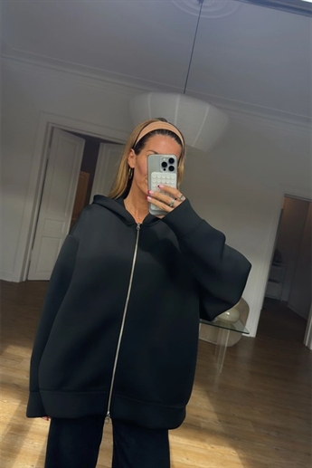 Oval Square, Bobbi Zip Hoodie, Black