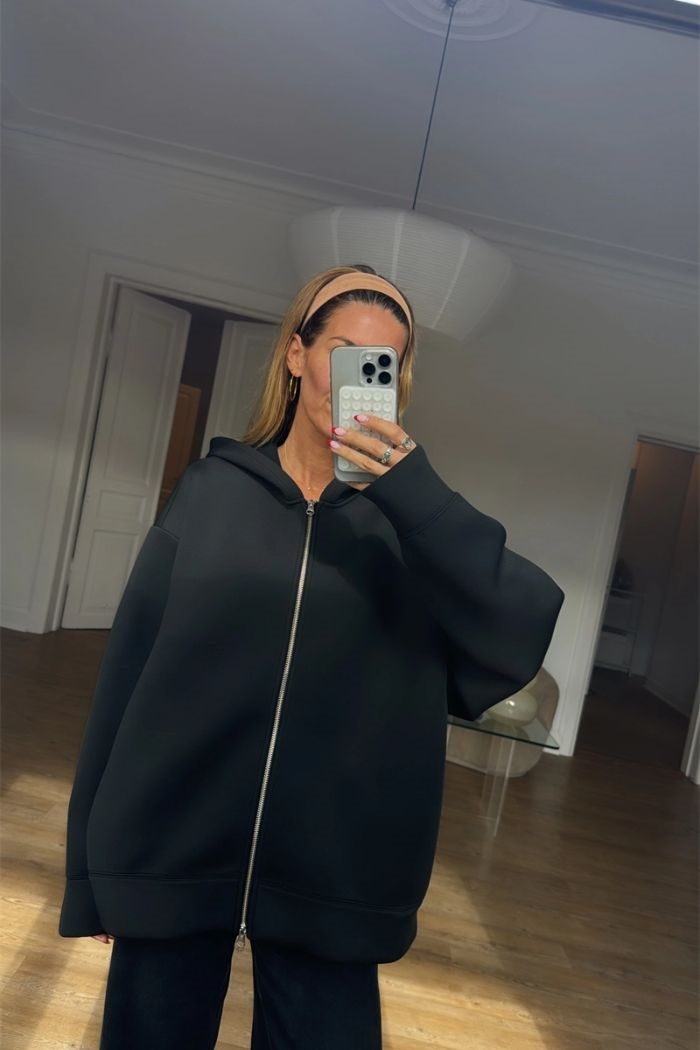 Oval Square, Bobbi Zip Hoodie, Black