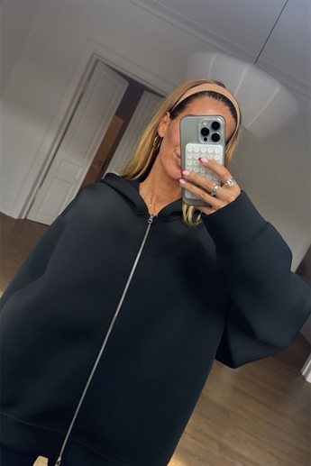 Oval Square, Bobbi Zip Hoodie, Black