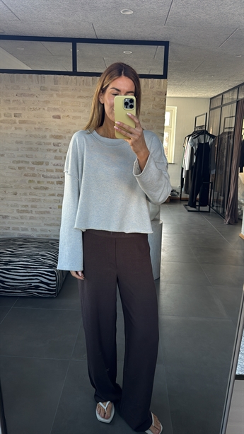 Aline wide linen pants, Seal Brown