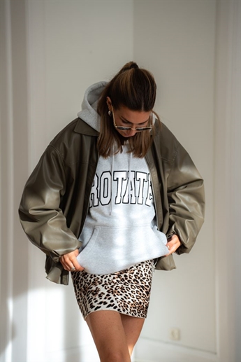 Bomber PU Jacket, Olive