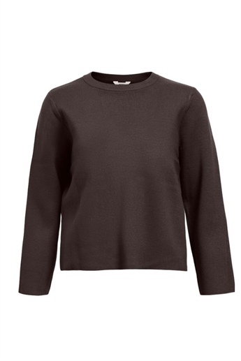 Reya Square Sleeve O-neck, Seal Brown