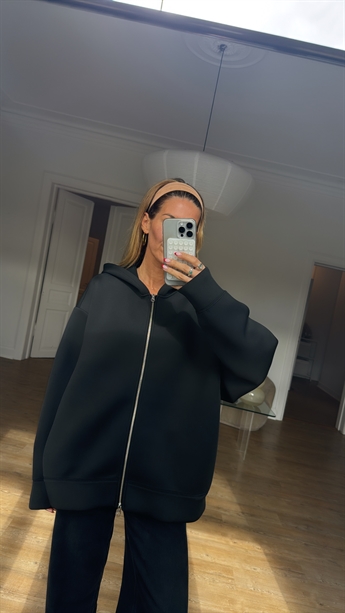 Oval Square, Bobbi Zip Hoodie, Black