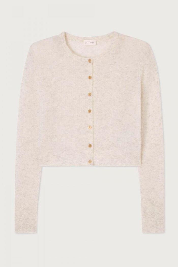 American Vintage, RAZ19E Cardigan, Ecru Melange 