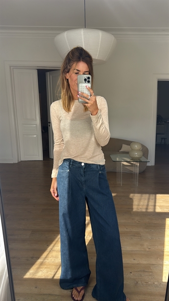 Elma, Extra Wide Jeans, Dark Blue Denim