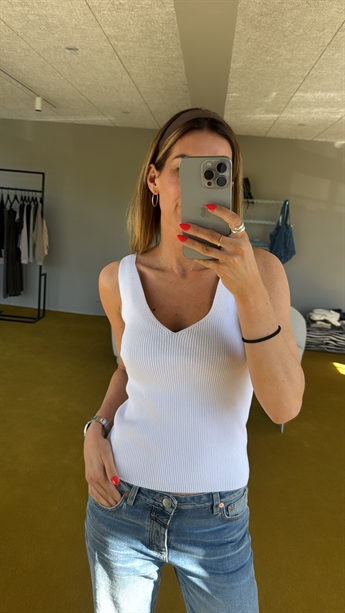 Thess, Knitted Top, White