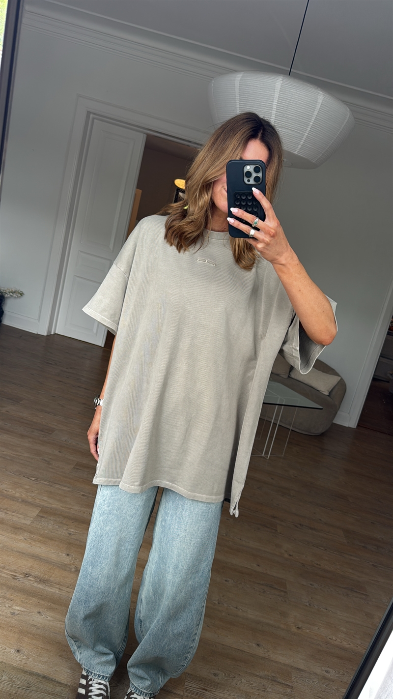 Gestuz, Jio Oversize Tee, Silver Sage