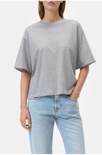 Closed, C95500, Relaxed Tee, Light Grey Melange