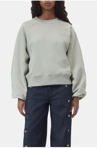 Closed, C95744, Crewneck, Stoneleaf Green