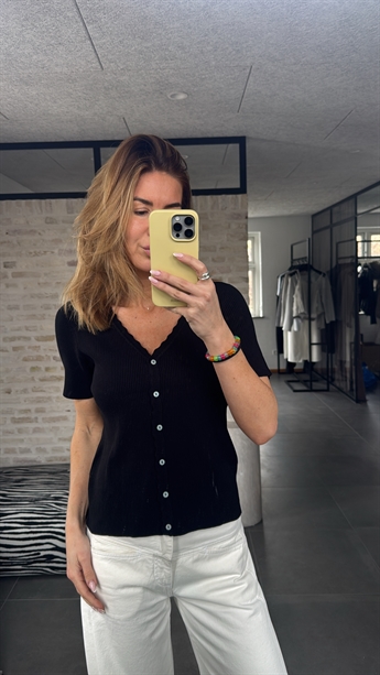 Elly, Rib Cardigan, Black 