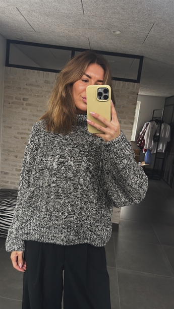 Simmi, Knit Pullover, Black/White