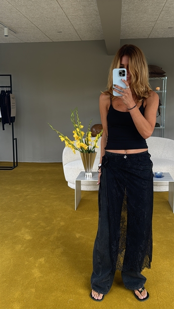 Lily, Lace Scarf Long Skirt, Black