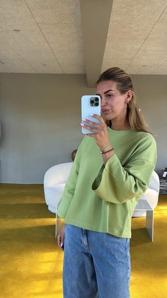Isa, 3/4 Sleeve Boxy Sweat, Fern