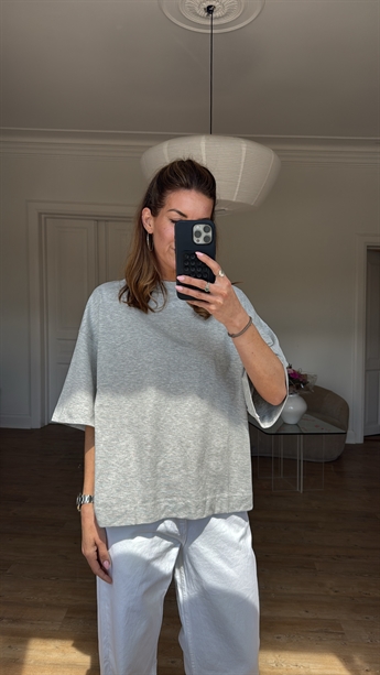 Oversized dropped tee, Grey Melange