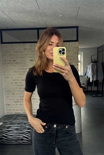  Molly, Rib T-shirt, Black