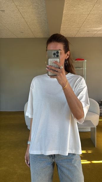 Gina, Boxy Tee, White