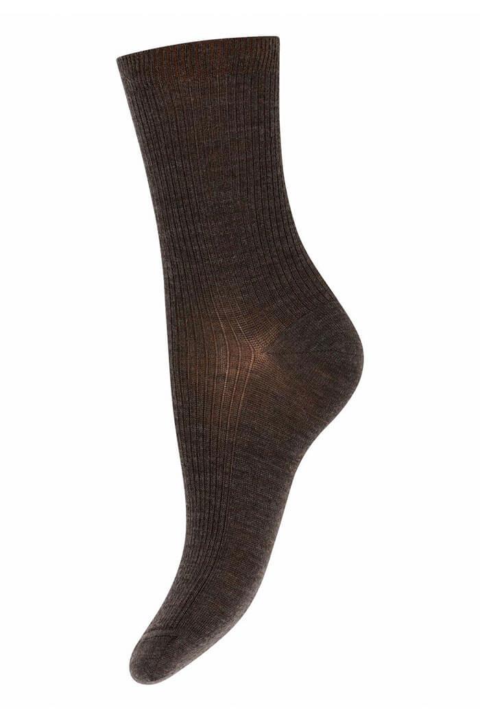 MP Denmark, Fine Wool Rib Socks, Dark Brown