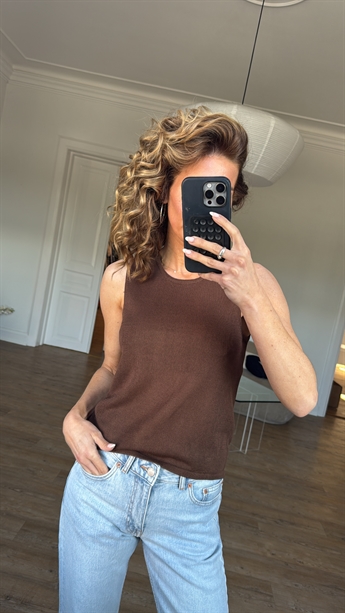 Moon knit top, Chestnut