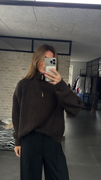 Ba&sh, Zipper Pullover, Chocolat