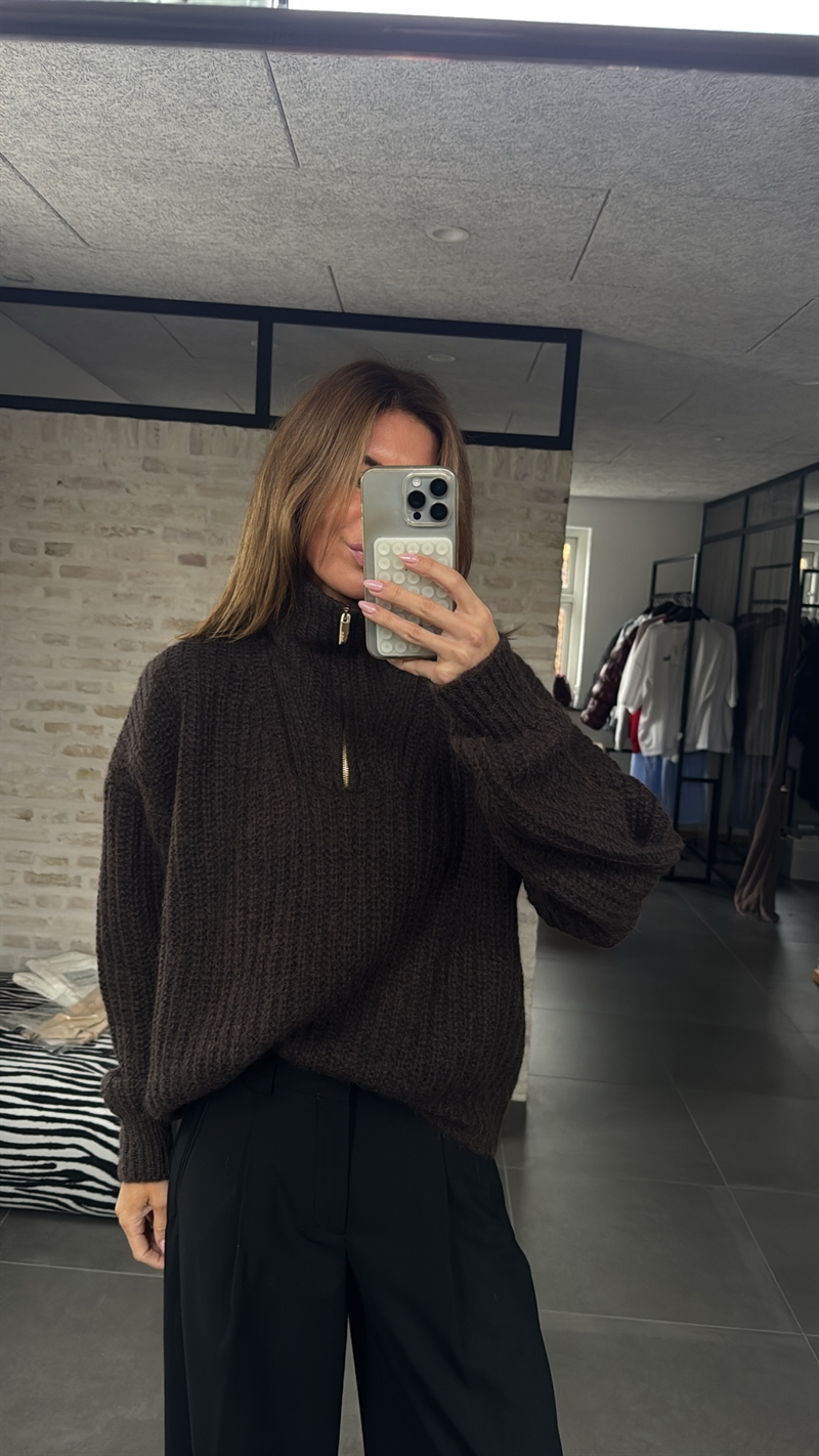 Ba&sh, Zipper Pullover, Chocolat