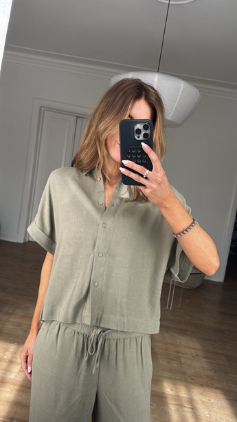 Linen Shirt, Dusty Green