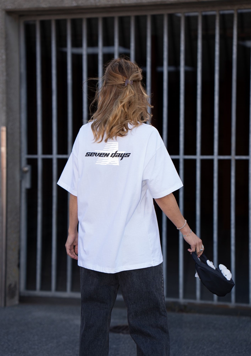 7 Days Active, Organic regular Star Tee, White Star