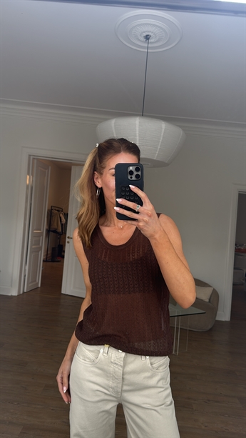 Henna Knit Tank Top, Chestnut