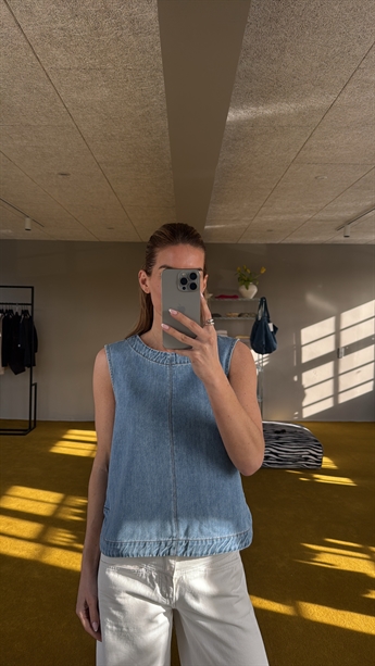 Rose, Denim Top, Light Blue Denim