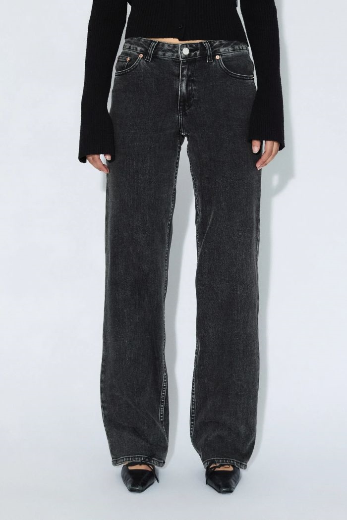 Dr. Denim, Addy Mid Straight, Tar Aged Black