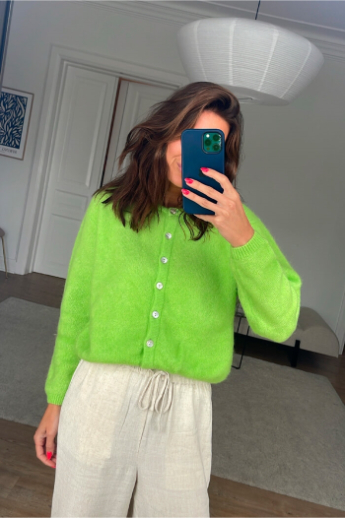 American Vintage, VITO19E Cardigan, Pistachio Melange