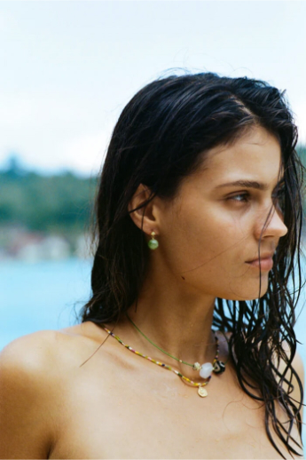 ANNI LU, Green Bowl, Earring, Gold