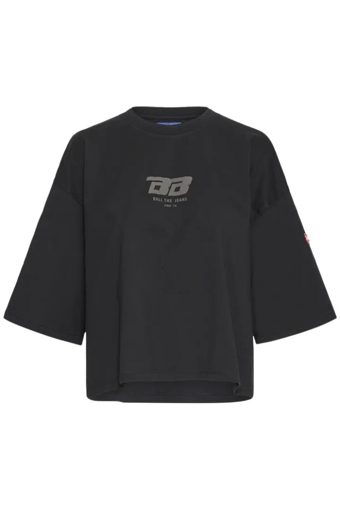 BALL, Viola Cropped oversized tee, Black