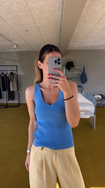 Thess, Knitted Top, Azura Blue