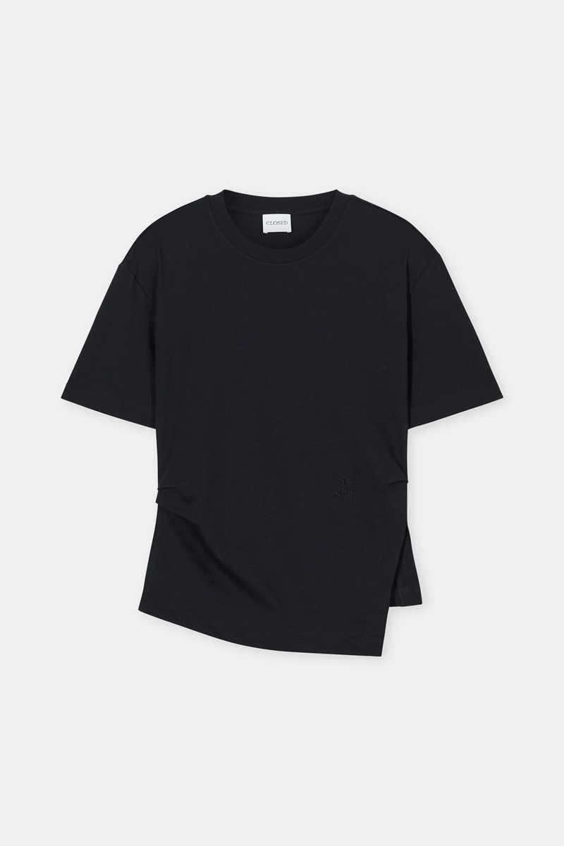 Closed, C95633 Draped T-shirt, Black