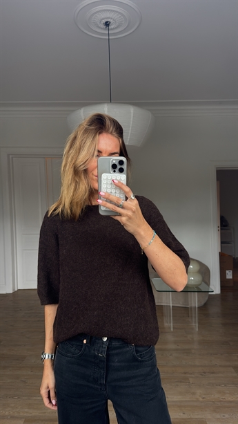 Gestuz, Alpha SS Knit Tee, Mole Brown