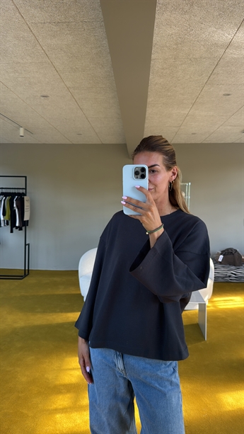 Isa, 3/4 Sleeve Boxy Sweat, Phantom