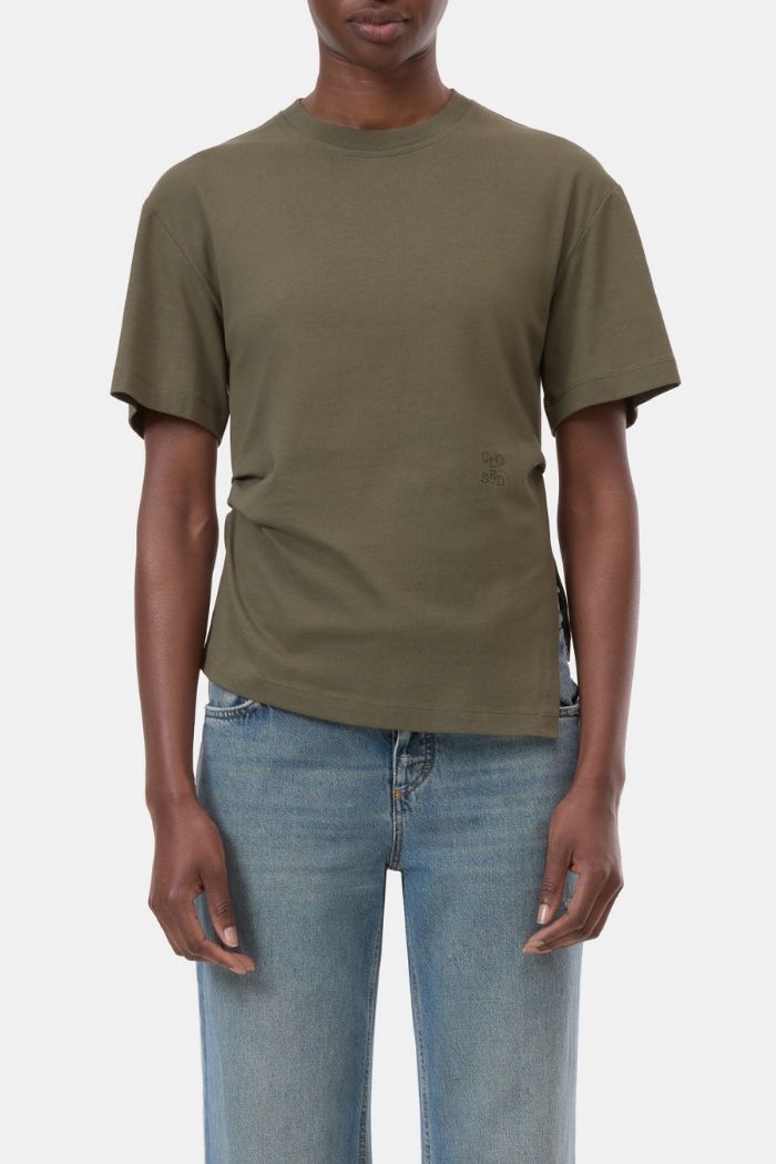 Closed, C95633 Draped T-shirt, Forest green