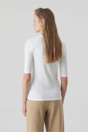 Closed, Cotton & Modal T-Shirt, C95025, Ivory