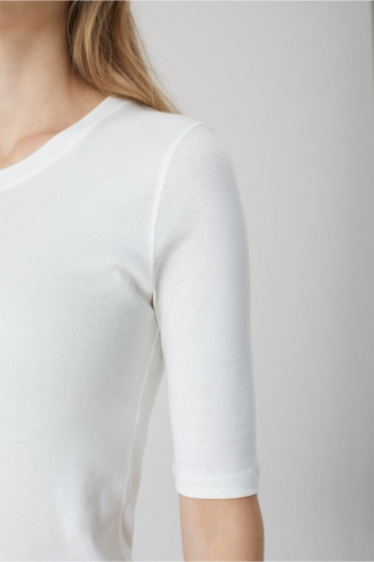 Closed, Cotton & Modal T-Shirt, C95025, Ivory