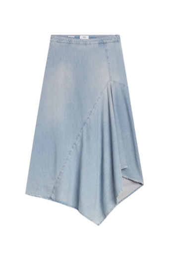 Closed, asymmetrical skirt, Mid blue 