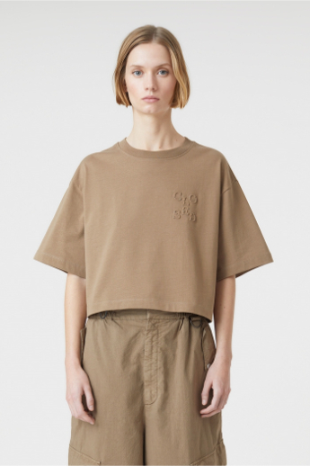 Closed, Cropped t-shirt, C95228, Brown Sugar
