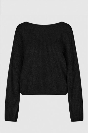 Ymma Knit open back, Black