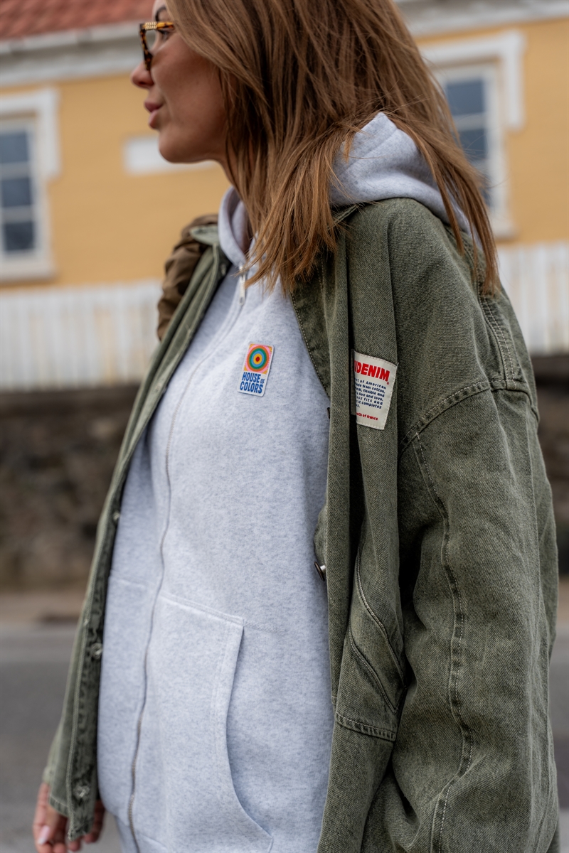 American Vintage, BAP03A Badge Zipper, Heather Grey