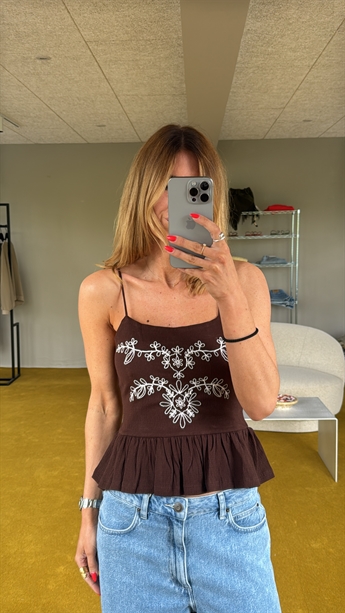 Maria, Smock Top, Seal Brown