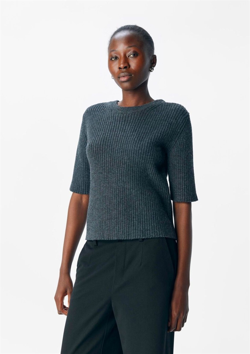 Eva knit tee, Dark Grey Melange