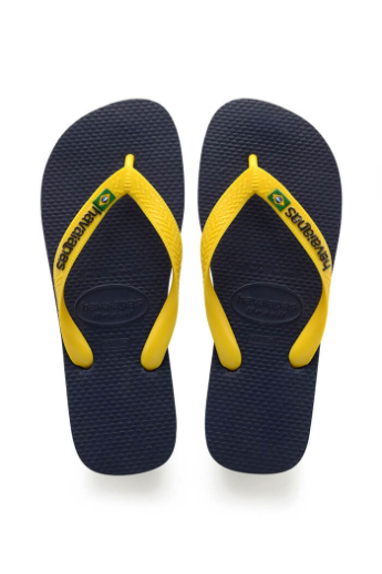 Havaianas, Brasil Logo, Klipklapper, Navy/Yellow