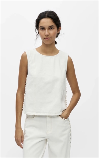 Trica, Denim Top, White