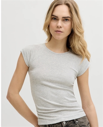 Stacia Raglan Tee, Light Grey Melange